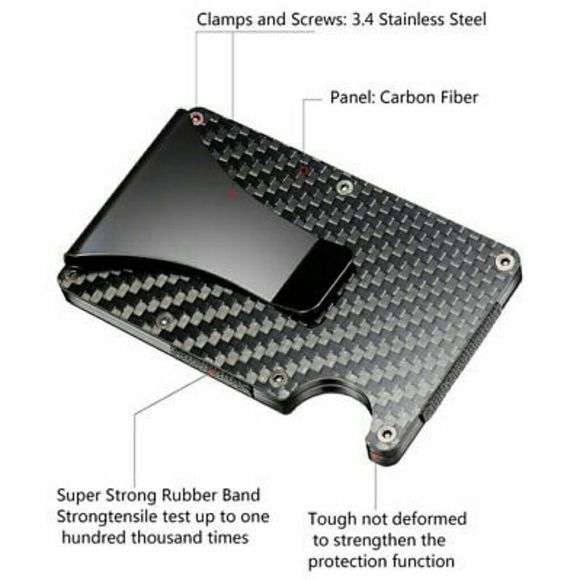 Slim carbon fiber cards holder W money cli… - Picture 3 of 6